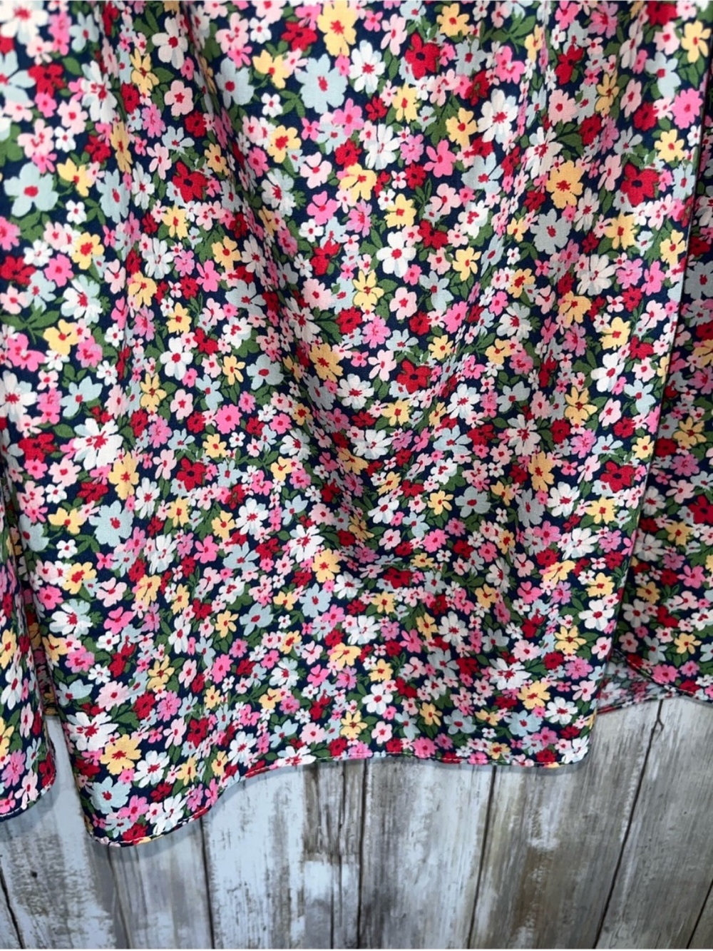 Tuckernuck Pomander Place DitsyFloral Square Neck Puff Sleeve Cotton Blouse XL - Picture 4 of 7